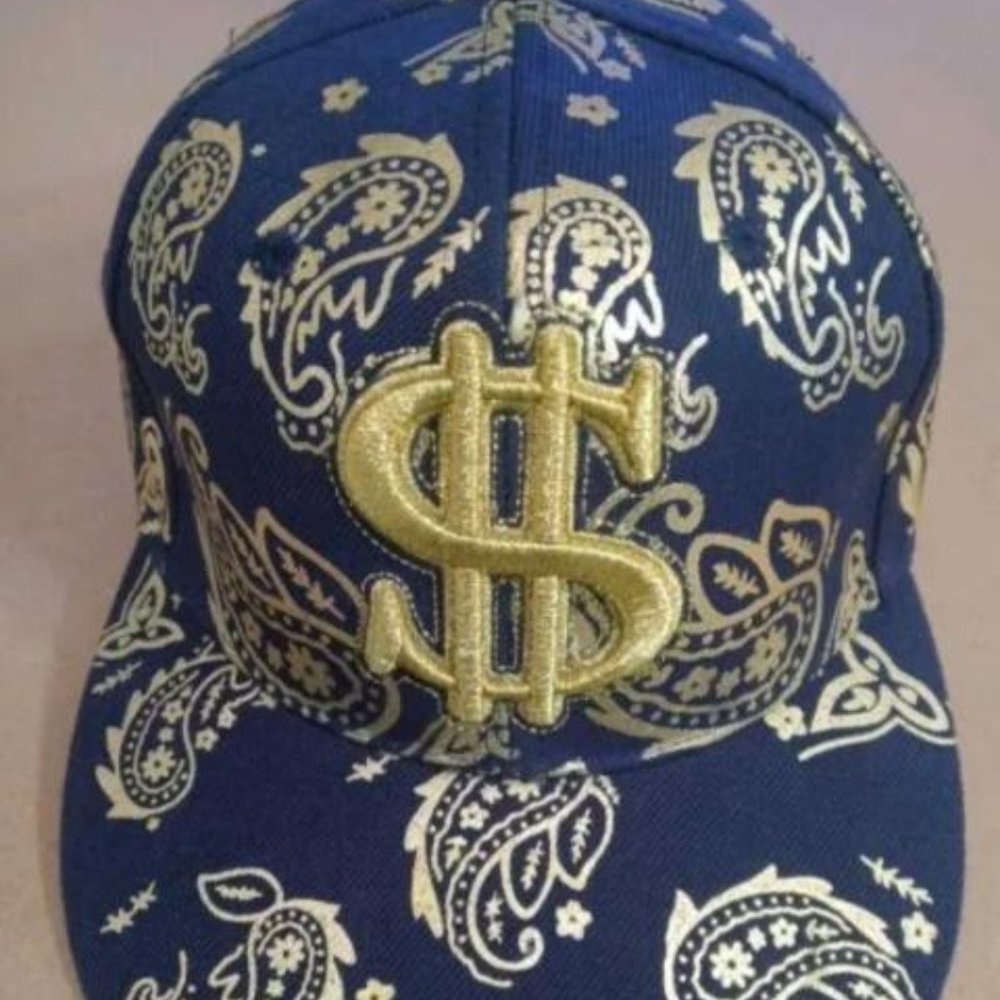 NEW Blue & Gold Money Fitted Hat Size 7 1/2